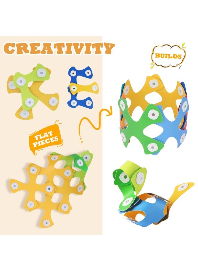 iMAGiClicks Flexible Magnetic Building Set for Kids, Magnetic Building Toys, Bendable Magnetic Tiles, STEM Educational Toy, Strong Magnets, Travel-Friendly Eid Gift, Ages 3+ (BuilderPack, 48 count) - Image 2